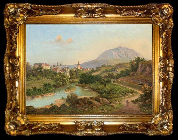 framed  unknow artist A View of Roudnice with Mount rip, ta009-2